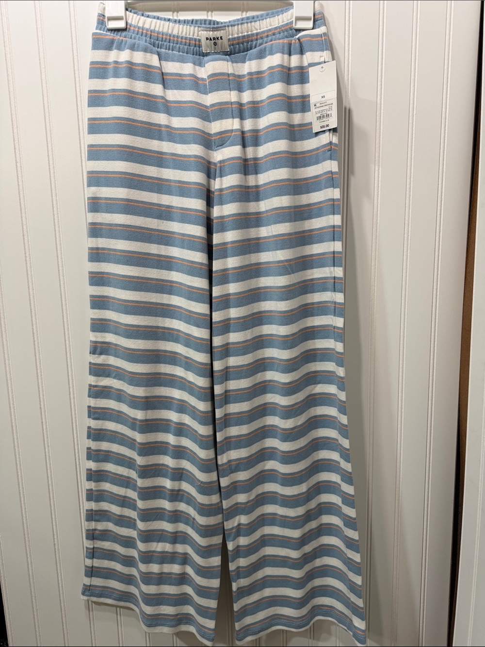 Parke by Target Blue and White Striped Wide-Leg Pants size XS